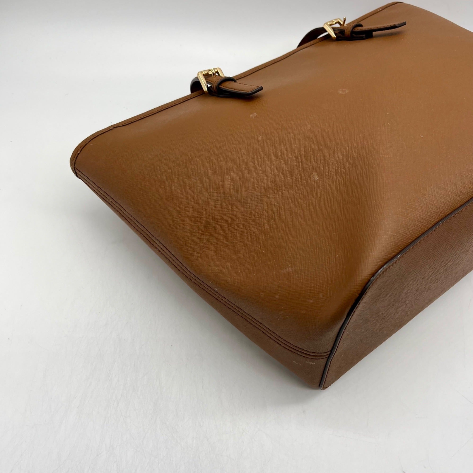 Michael Kors Brown Saffiano Leather Jet Set Tote