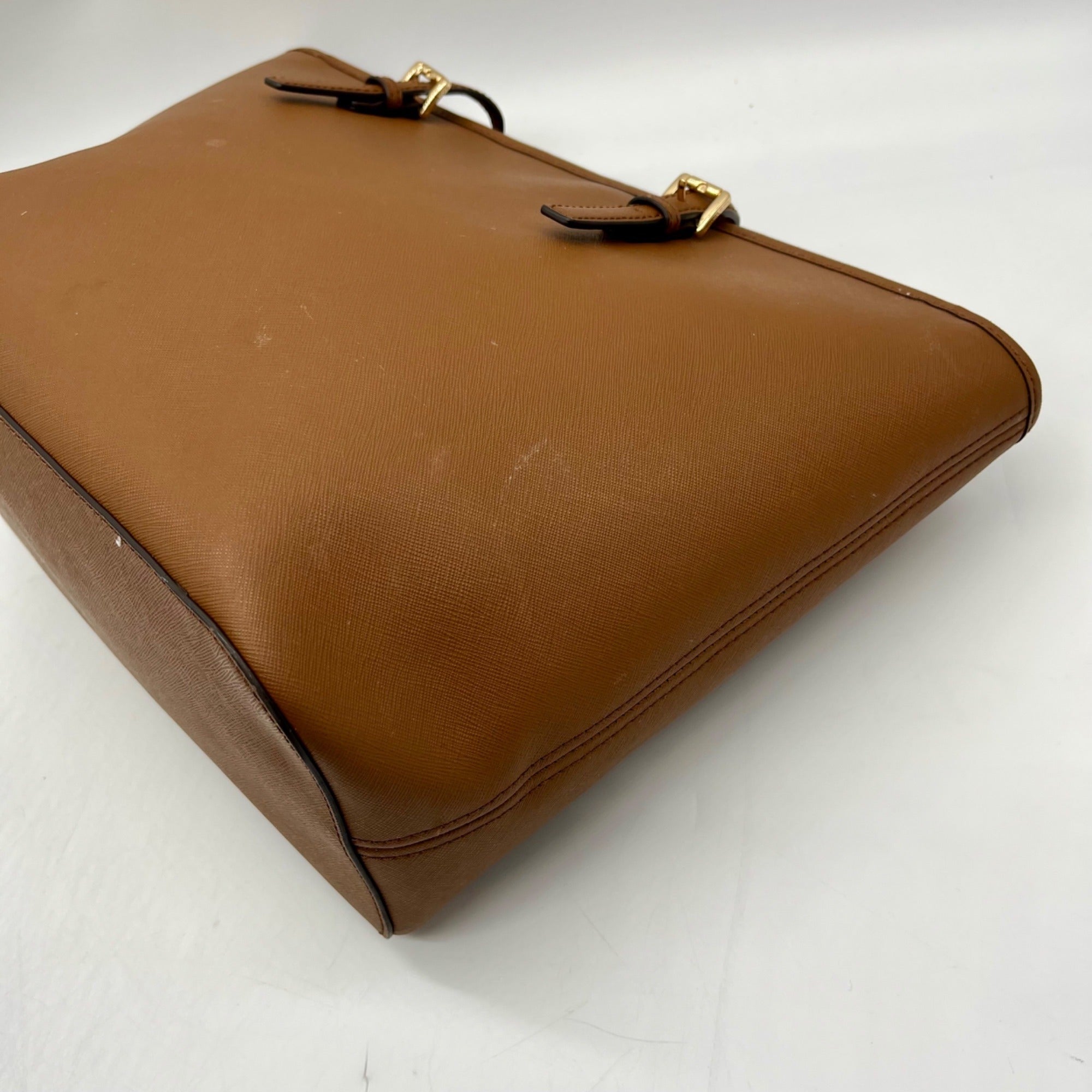Michael Kors Brown Saffiano Leather Jet Set Tote