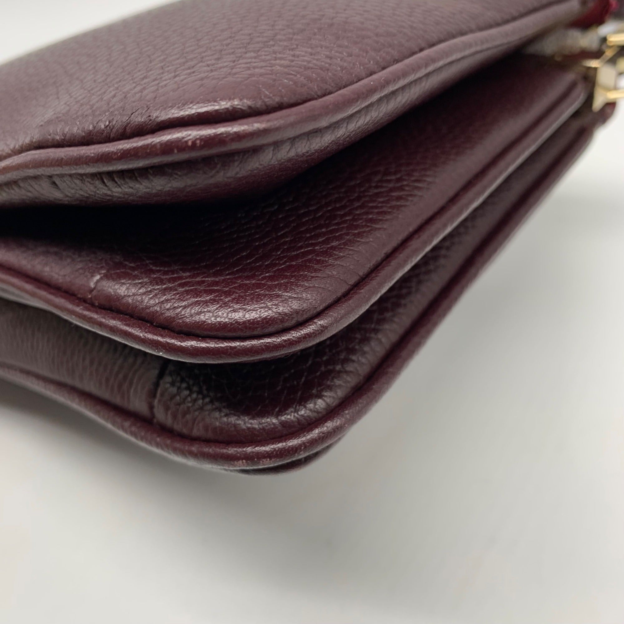 Kate Spade Plum Pebbled Leather Jackson Triple Gusset Crossbody