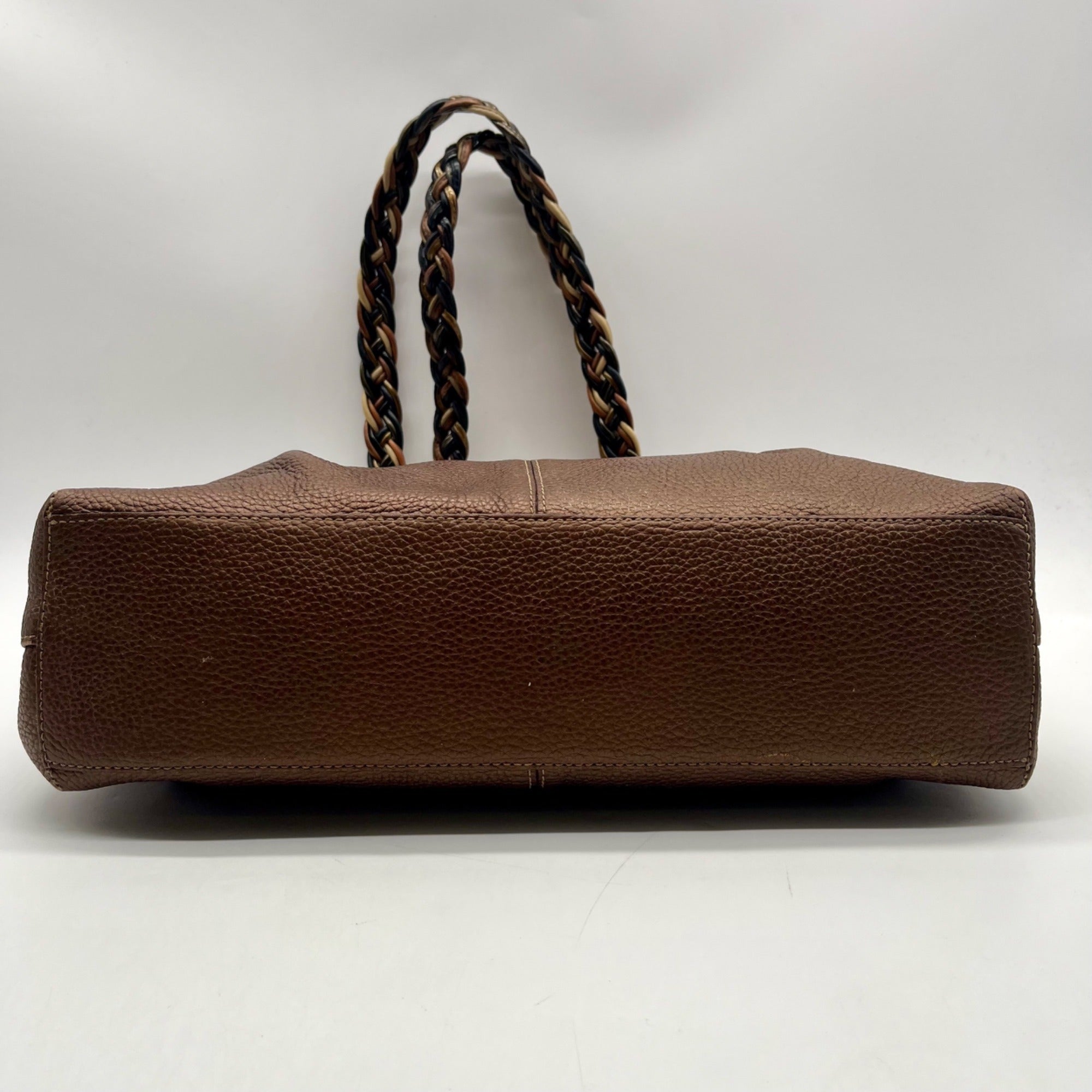 Brighton Metallic Brown Pebbled Leather Shoulder Bag