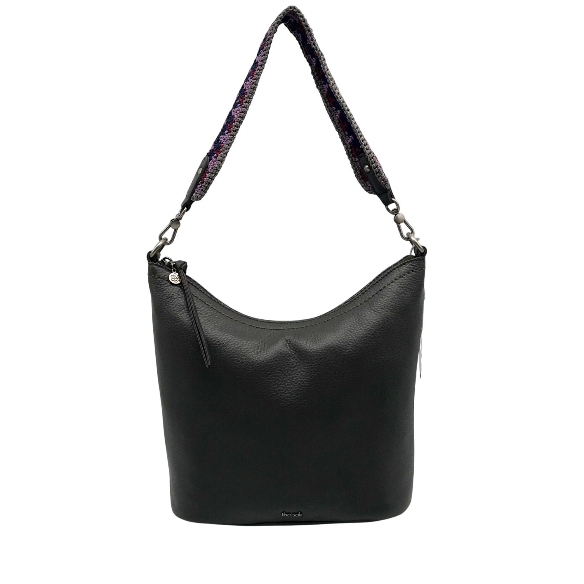 The Sak Jasmine Slate Leather Bucket Crossbody Bag- NWT