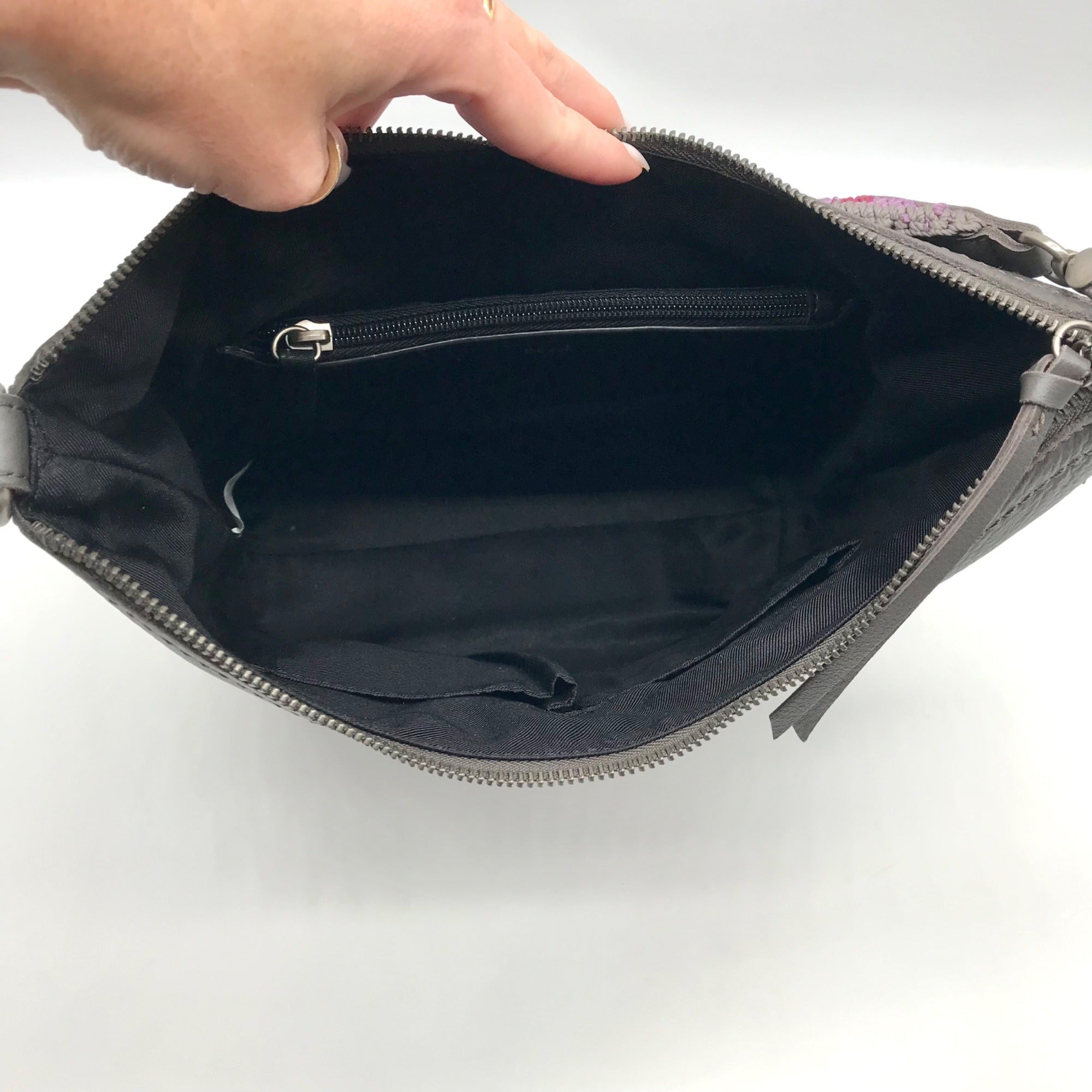 The Sak Jasmine Slate Leather Bucket Crossbody Bag- NWT