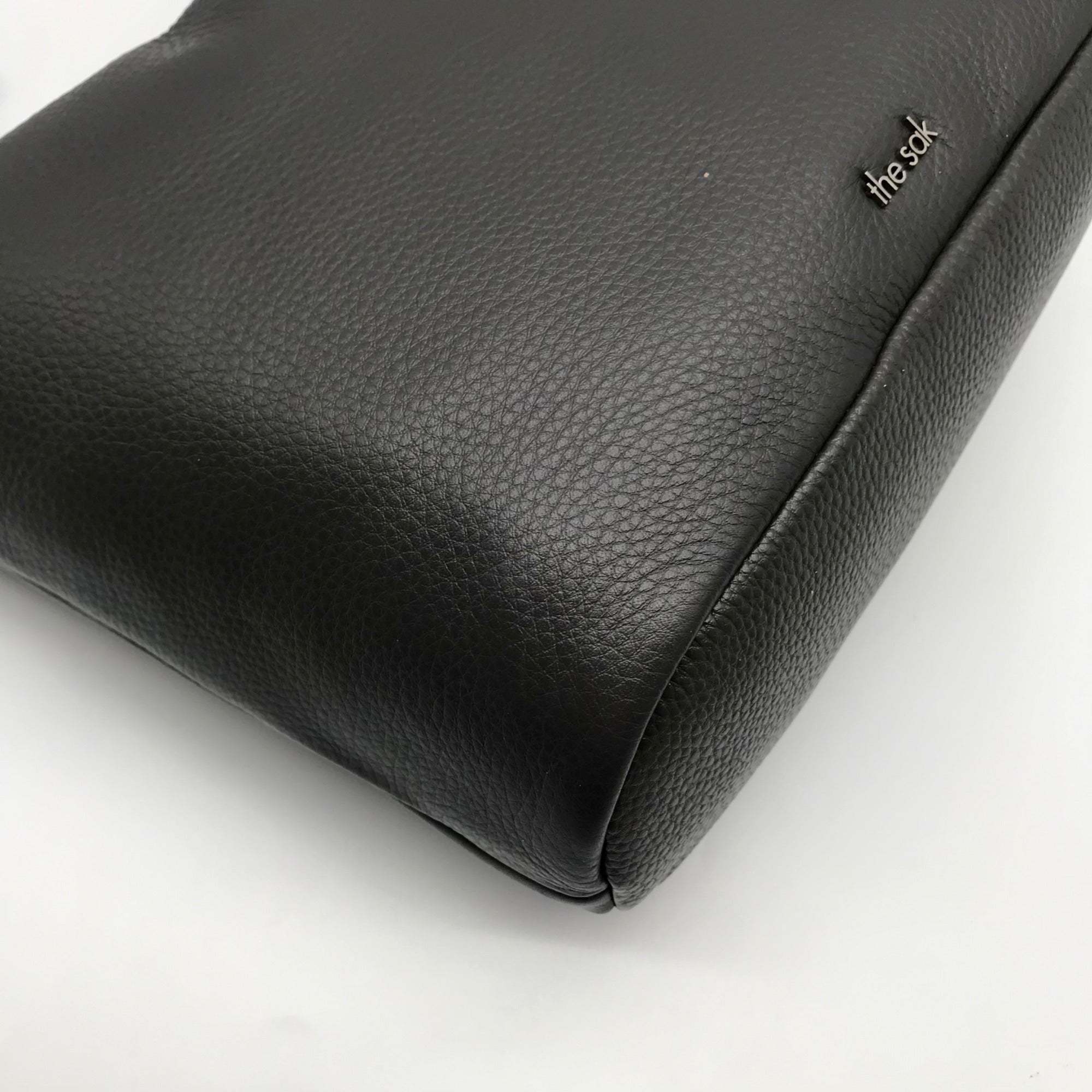The Sak Jasmine Slate Leather Bucket Crossbody Bag- NWT
