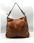 Badgley Mischka Light Brown Leather Hobo Bag