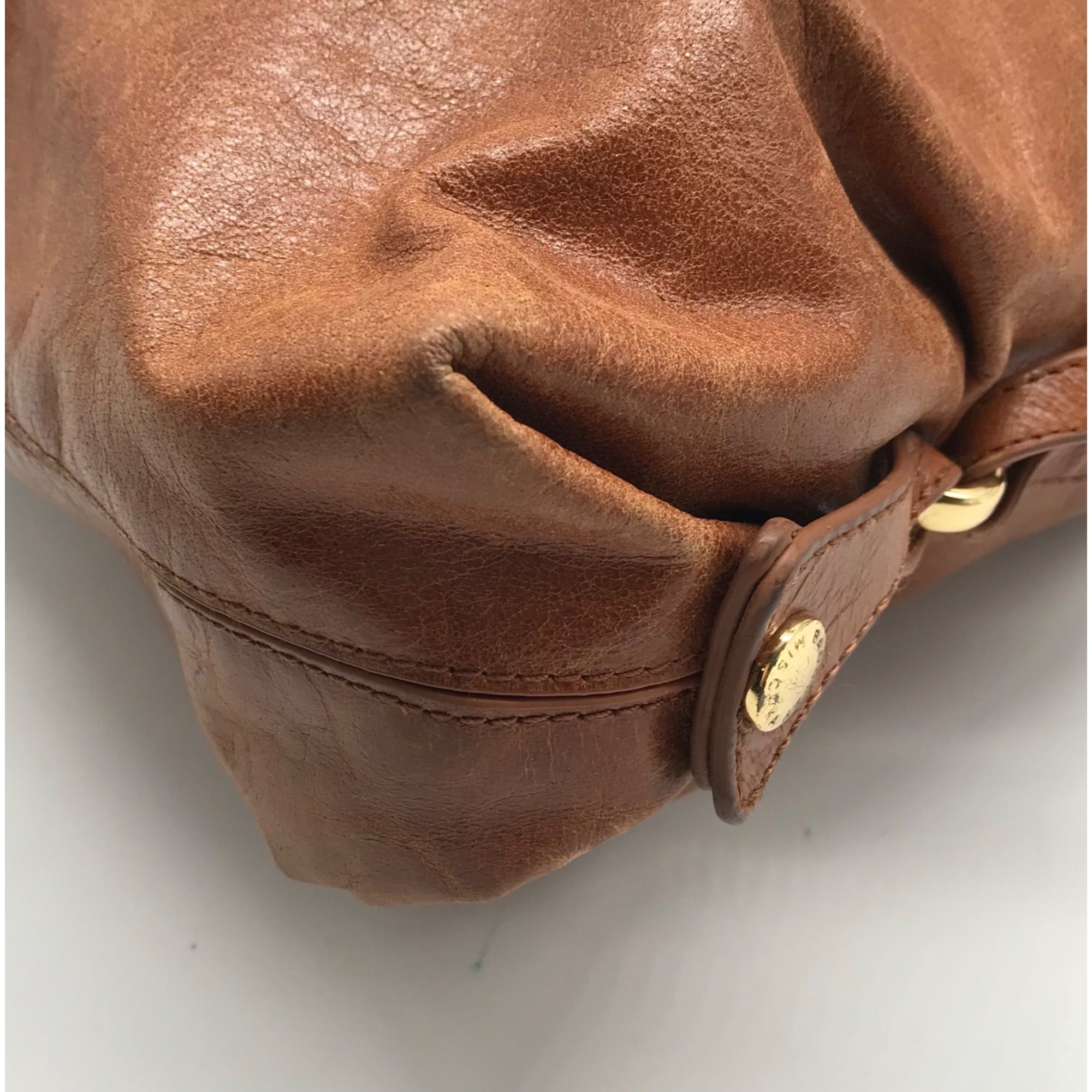 Badgley Mischka Light Brown Leather Hobo Bag