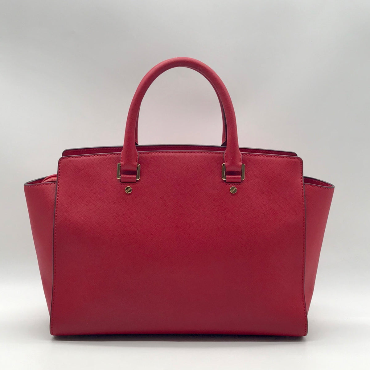 Michael Kors Vibrant Red Leather Structured Satchel Bag