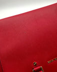 Michael Kors Vibrant Red Leather Structured Satchel Bag