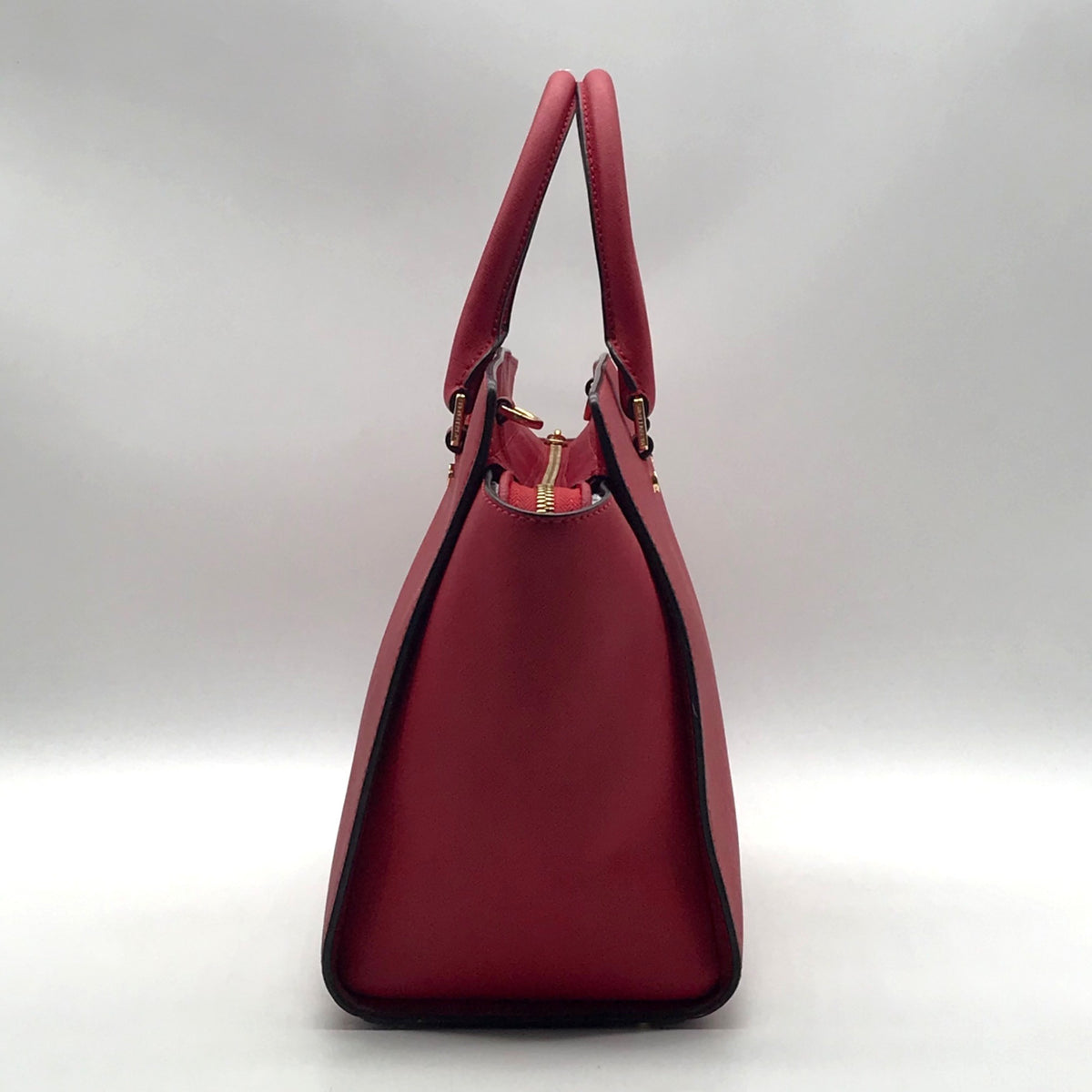 Michael Kors Vibrant Red Leather Structured Satchel Bag