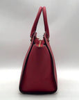 Michael Kors Vibrant Red Leather Structured Satchel Bag