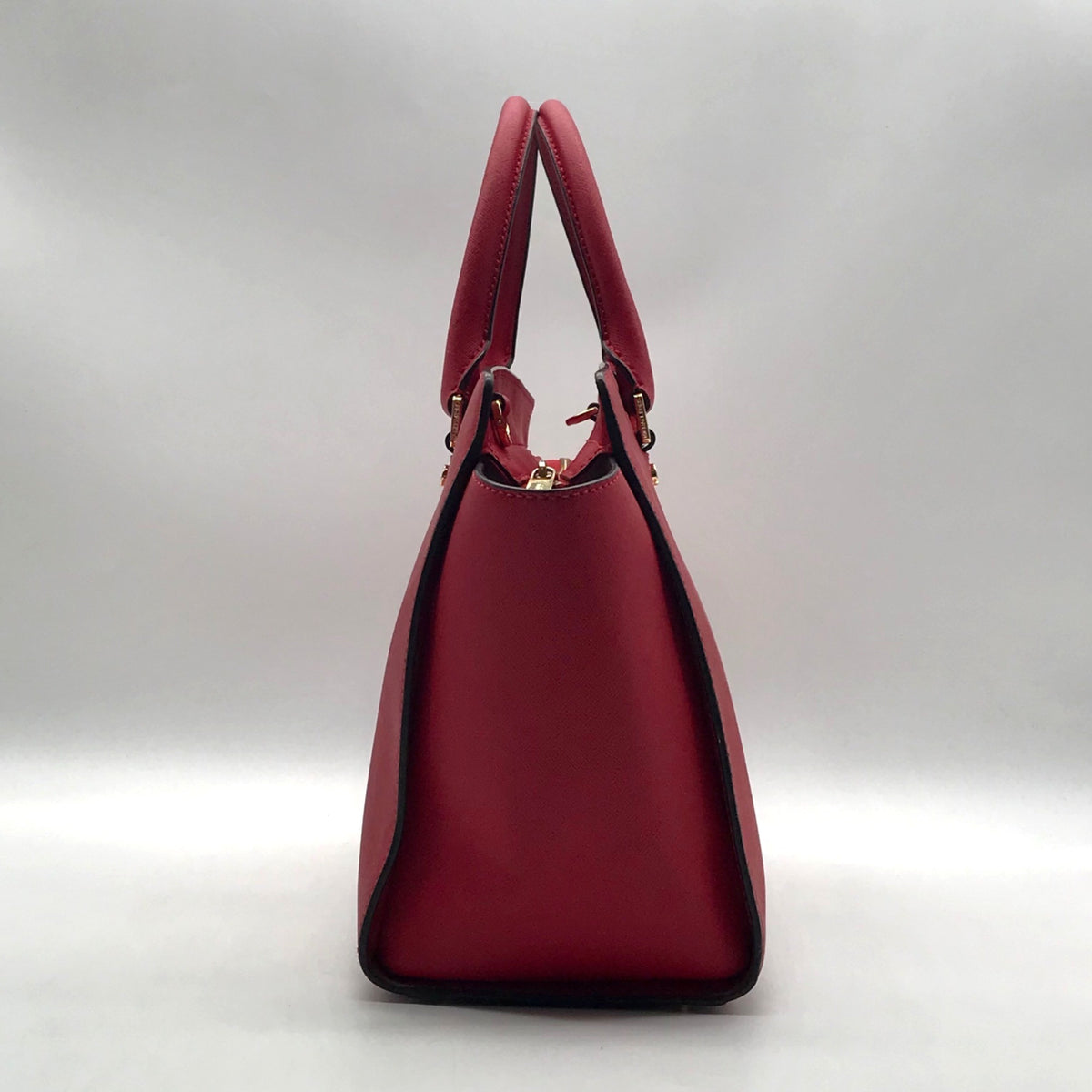 Michael Kors Vibrant Red Leather Structured Satchel Bag