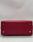Michael Kors Vibrant Red Leather Structured Satchel Bag