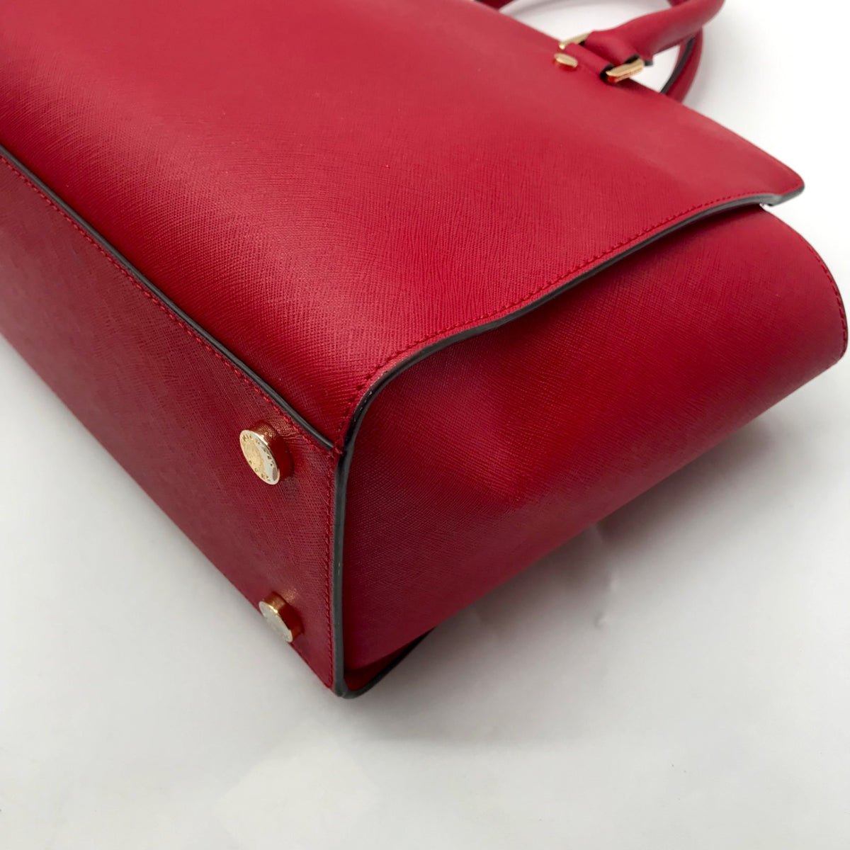 Michael Kors Vibrant Red Leather Structured Satchel Bag