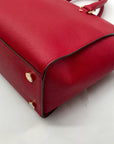 Michael Kors Vibrant Red Leather Structured Satchel Bag