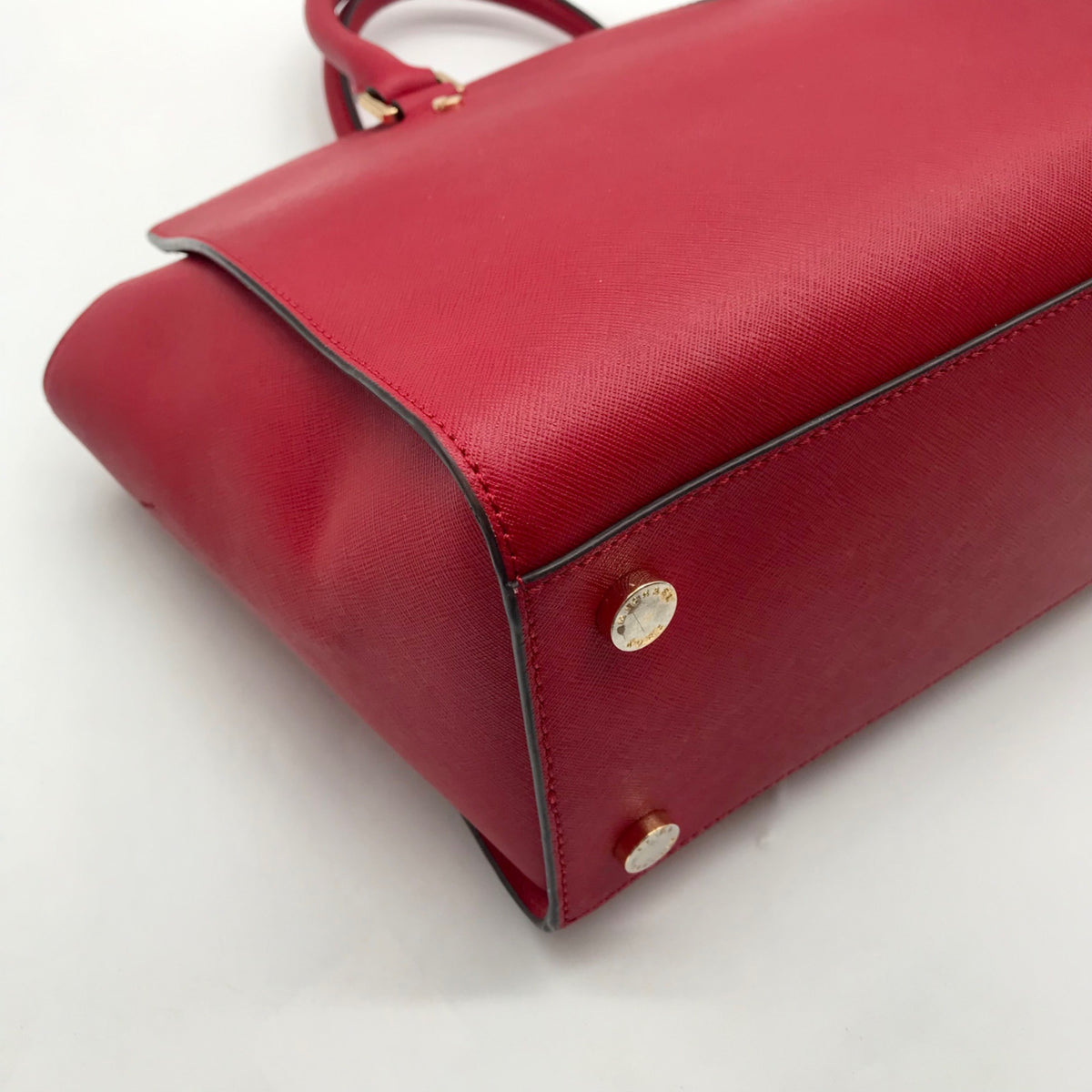 Michael Kors Vibrant Red Leather Structured Satchel Bag