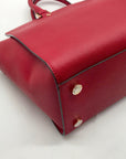Michael Kors Vibrant Red Leather Structured Satchel Bag
