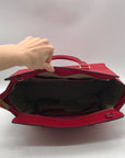 Michael Kors Vibrant Red Leather Structured Satchel Bag
