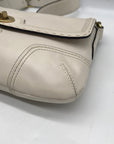 Coach White Leather Hampton Small Shoulder Bag