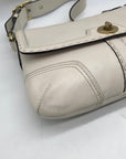 Coach White Leather Hampton Small Shoulder Bag