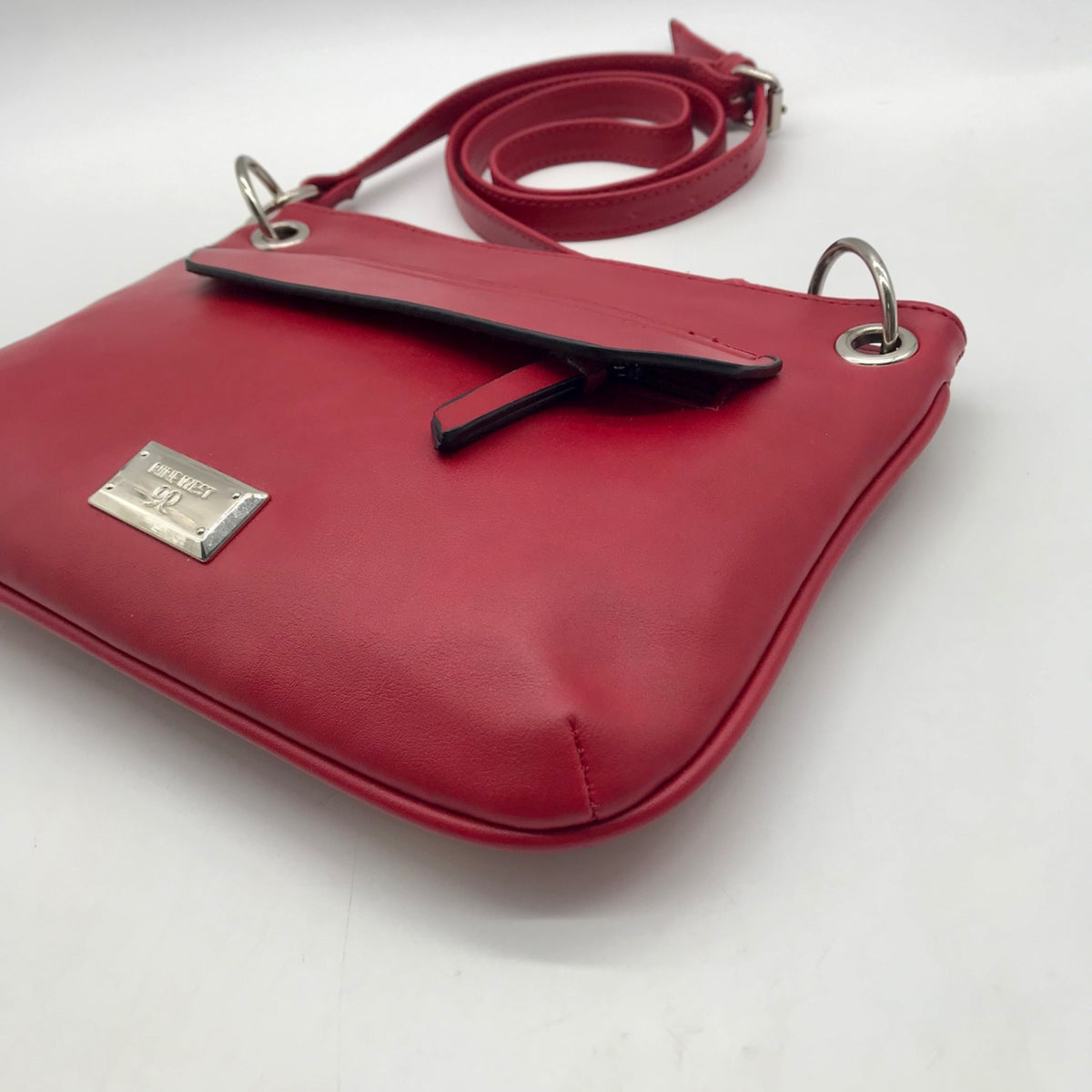 Nine West Red Faux Leather Shoulder Bag
