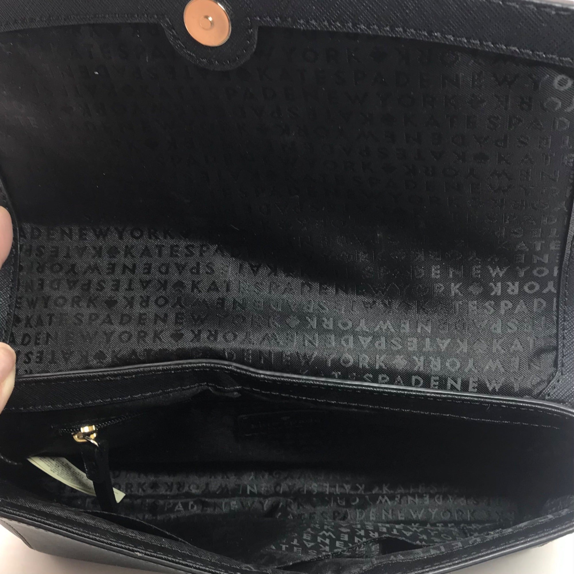 Kate Spade Laurel Way Black &amp; Blush Pink Saffiano Leather Greer Shoulder Bag
