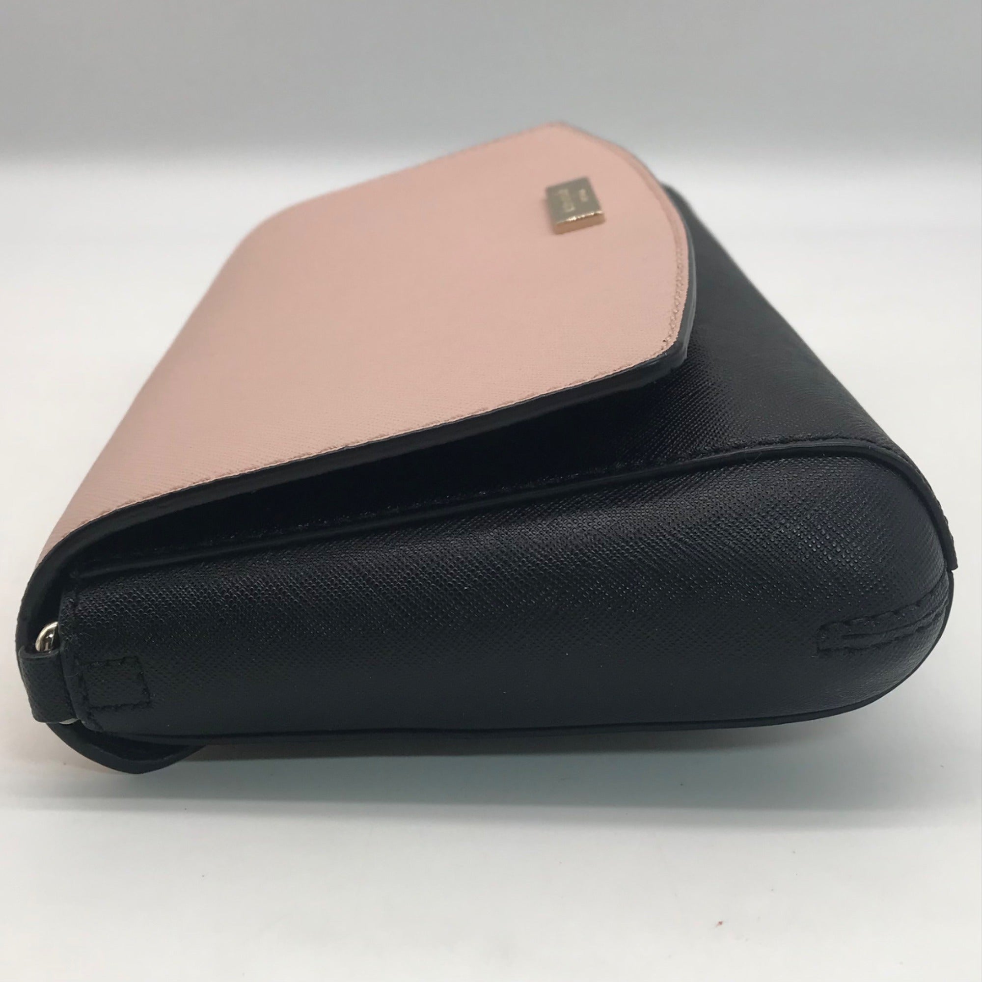 Kate Spade Laurel Way Black &amp; Blush Pink Saffiano Leather Greer Shoulder Bag