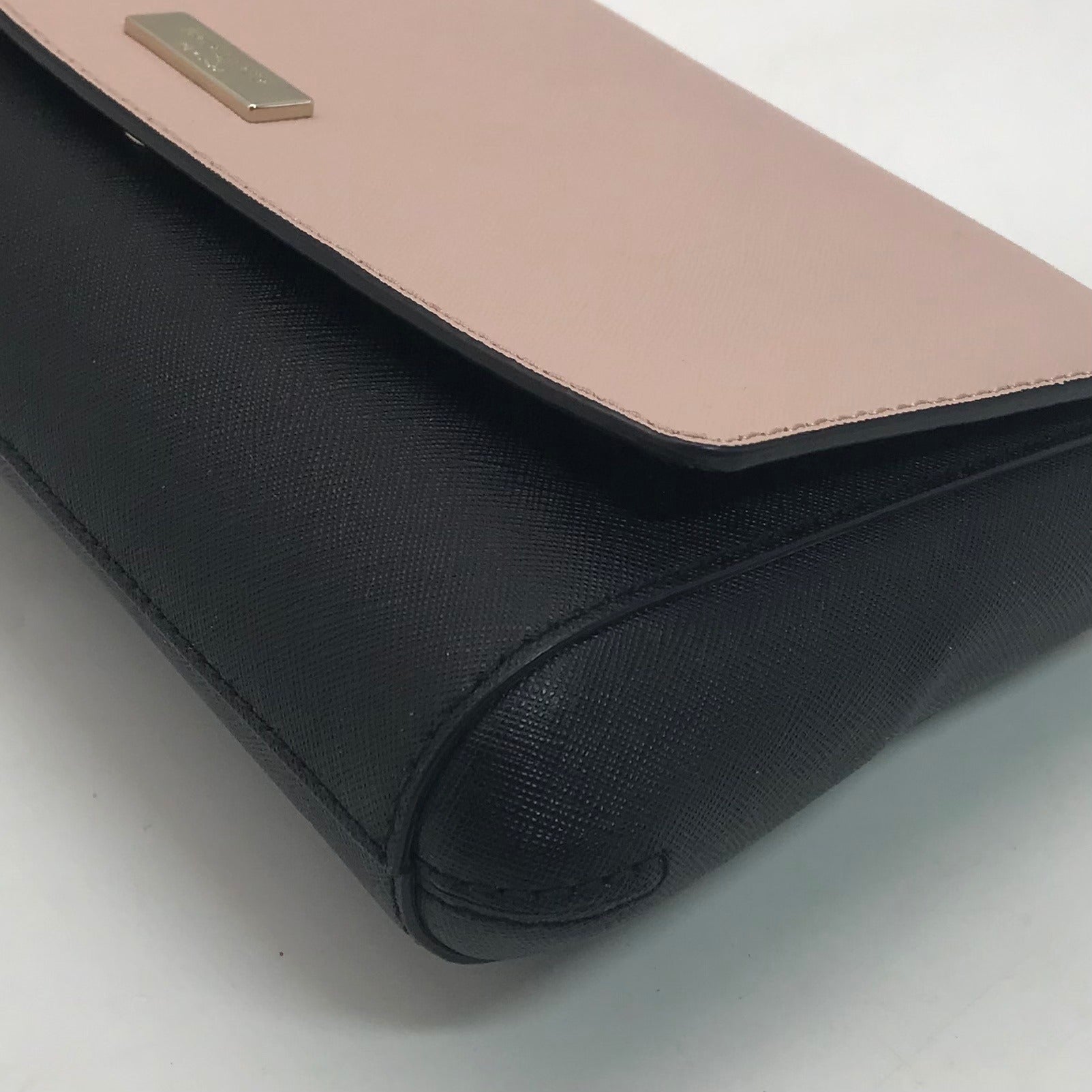 Kate Spade Laurel Way Black &amp; Blush Pink Saffiano Leather Greer Shoulder Bag
