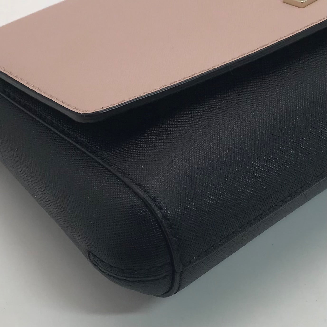 Kate Spade Laurel Way Black &amp; Blush Pink Saffiano Leather Greer Shoulder Bag