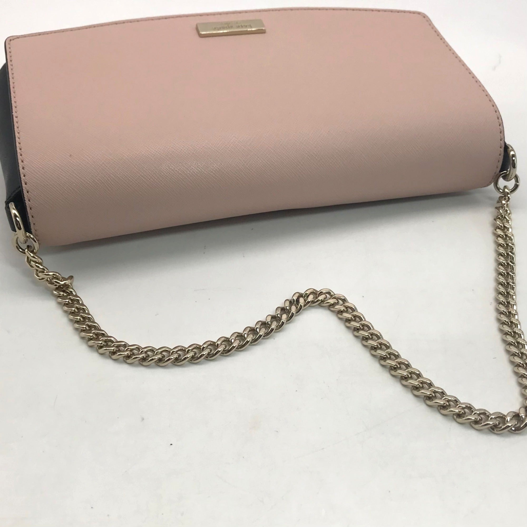 Kate Spade Laurel Way Black &amp; Blush Pink Saffiano Leather Greer Shoulder Bag