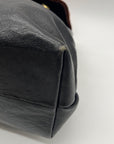 Iveys Black Leather & Brown Satchel Bag