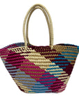 Aqua Jada Multicolored Straw Large Tote