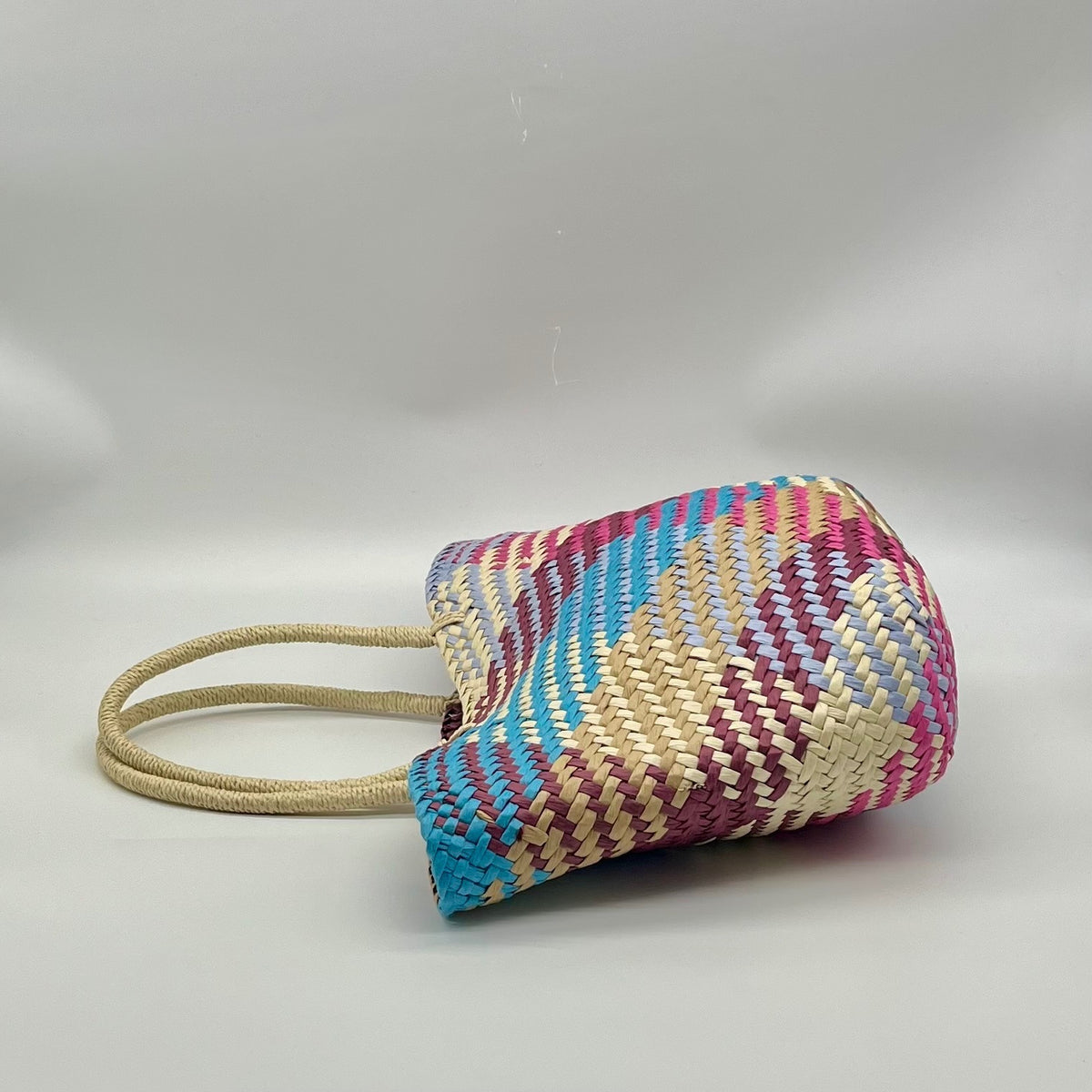 Aqua Jada Multicolored Straw Large Tote
