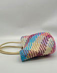 Aqua Jada Multicolored Straw Large Tote