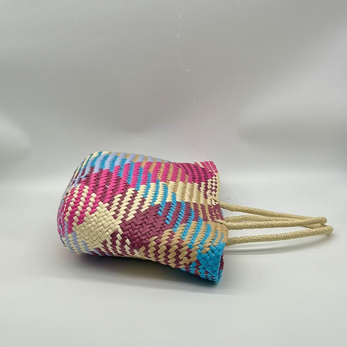 Aqua Jada Multicolored Straw Large Tote