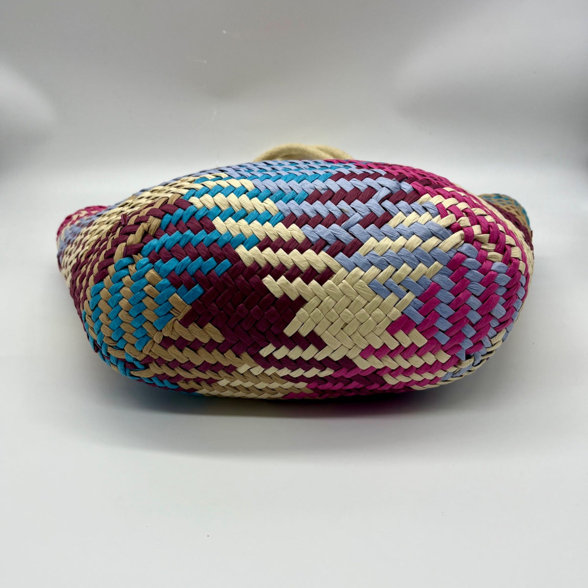 Aqua Jada Multicolored Straw Large Tote