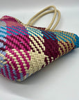Aqua Jada Multicolored Straw Large Tote