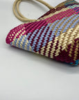 Aqua Jada Multicolored Straw Large Tote
