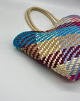 Aqua Jada Multicolored Straw Large Tote