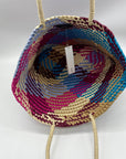 Aqua Jada Multicolored Straw Large Tote