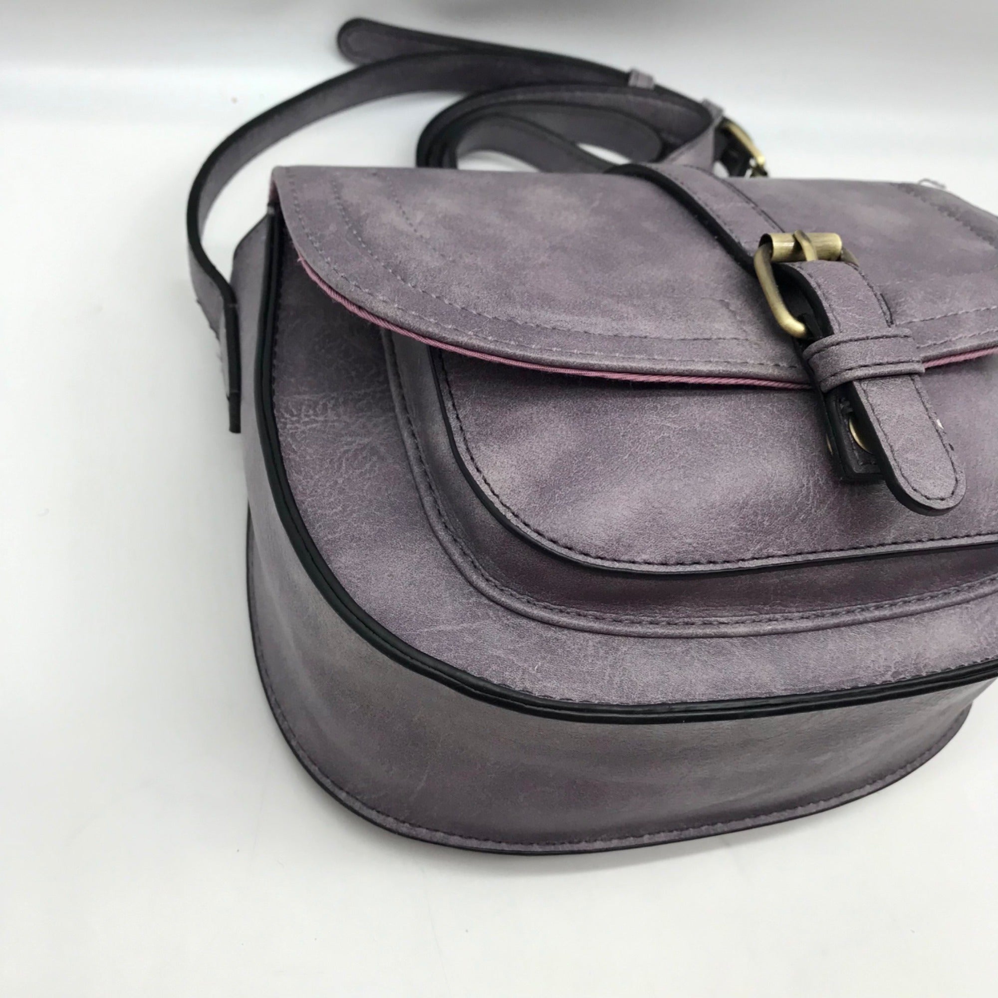 Afkomst Purple Vegan Leather Saddle Crossbody