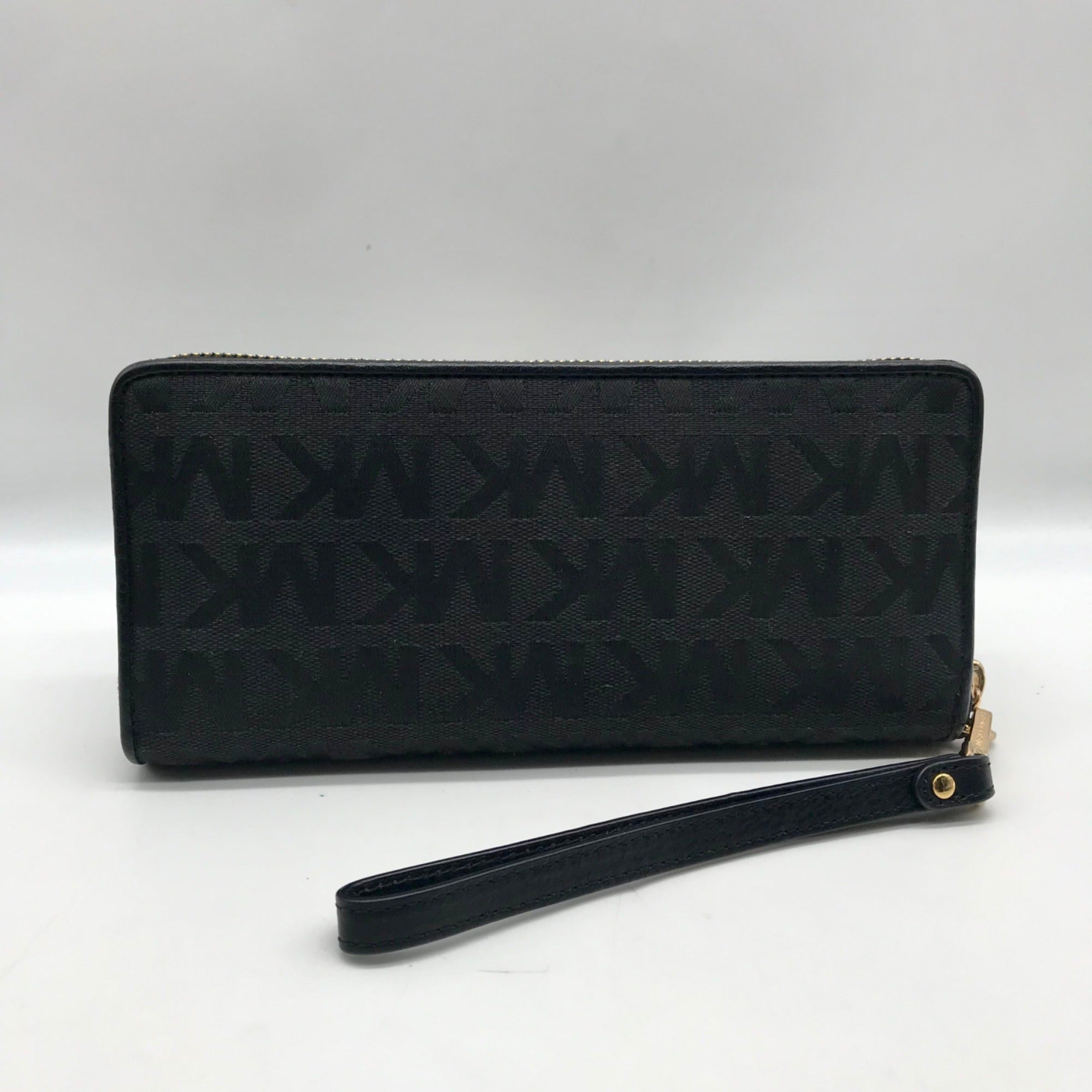 Michael Kors Black Monogram Canvas Jet Set Travel Continental Wallet