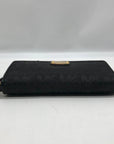 Michael Kors Black Monogram Canvas Jet Set Travel Continental Wallet