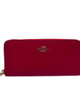 Coach Pink Leather Accordion Zip Wallet