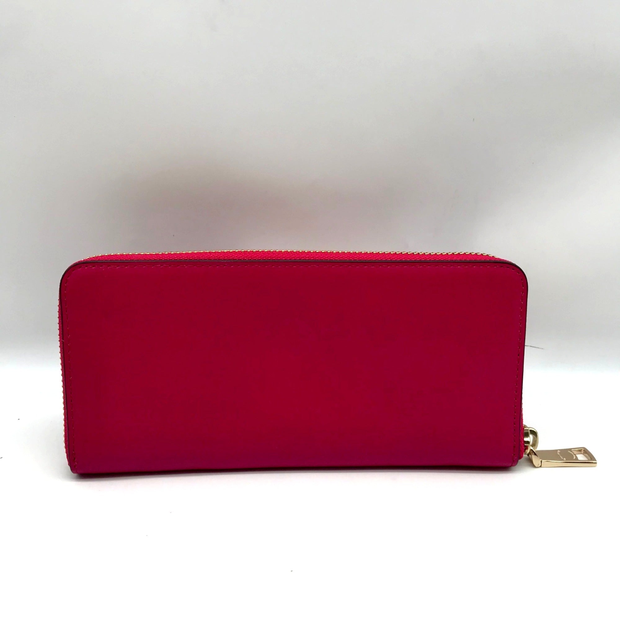 Coach Pink Leather Accordion Zip Wallet