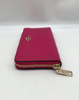 Coach Pink Leather Accordion Zip Wallet
