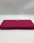 Coach Pink Leather Accordion Zip Wallet