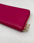 Coach Pink Leather Accordion Zip Wallet