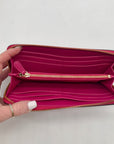 Coach Pink Leather Accordion Zip Wallet