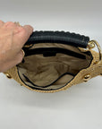 International Concepts Tan Woven Straw Studded Handbag