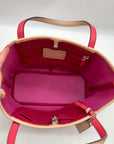 Coach Pink & Tan Leather Park Metro Convertible Tote F26731
