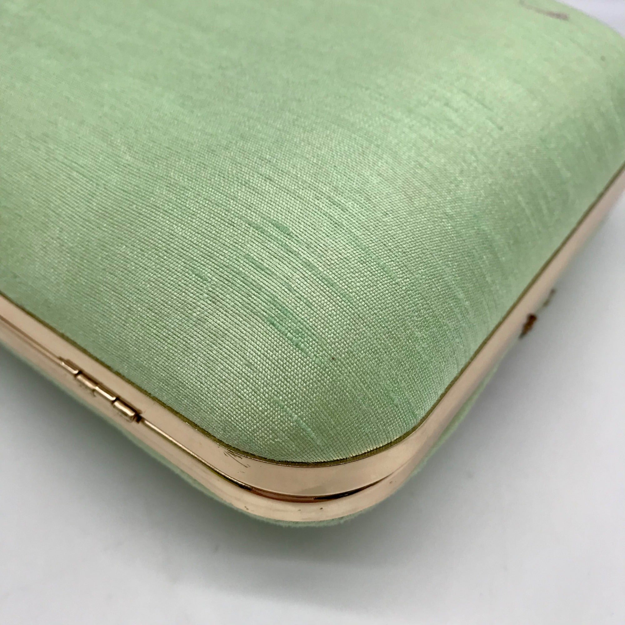 Singhvis Pink &amp; Green Embroidered Fabric Fall Convertible Clutch